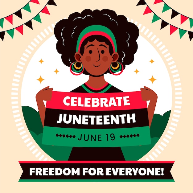 Free Vector flat illustration for juneteenth celebration