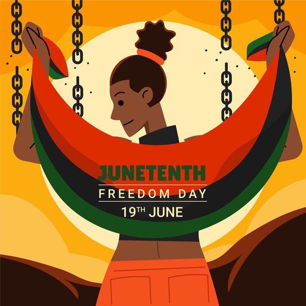 Flat illustration for juneteenth celebration