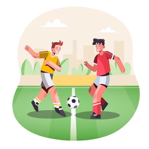 Flat illustration of kids sports