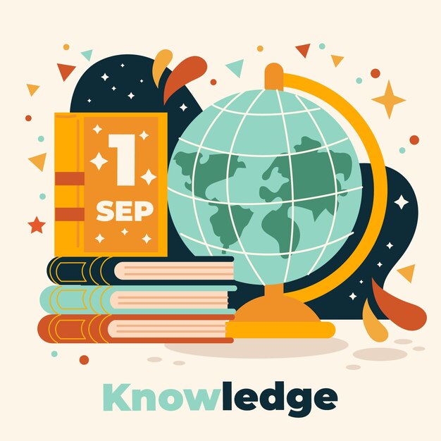 Flat illustration for knowledge day celebration