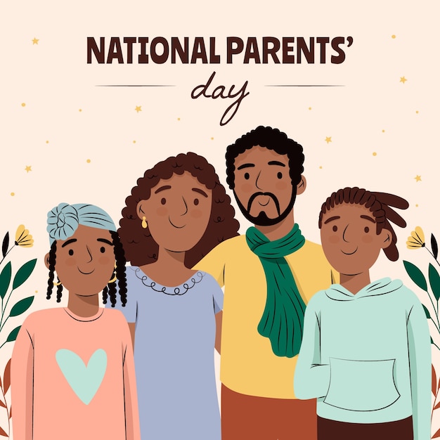 Free Vector flat illustration for korean parents day celebration