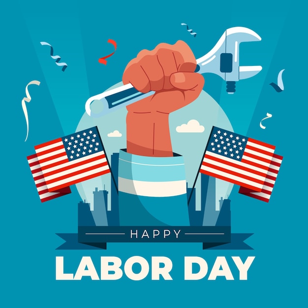 Flat illustration for labor day celebration