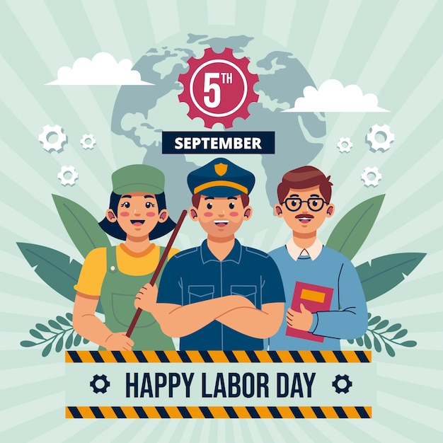 Free Vector flat illustration for labor day celebration