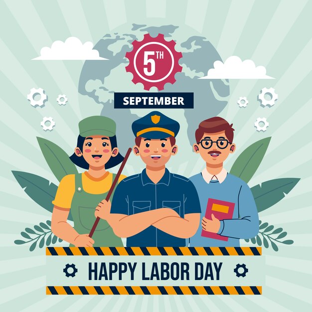 Flat illustration for labor day celebration