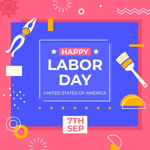 Flat illustration for labor day celebration