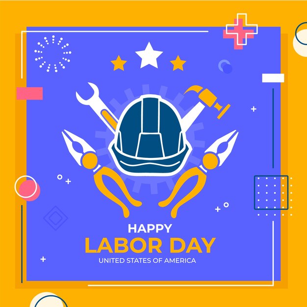 Flat illustration for labor day celebration