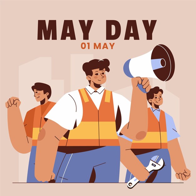 Flat illustration for labor day celebration