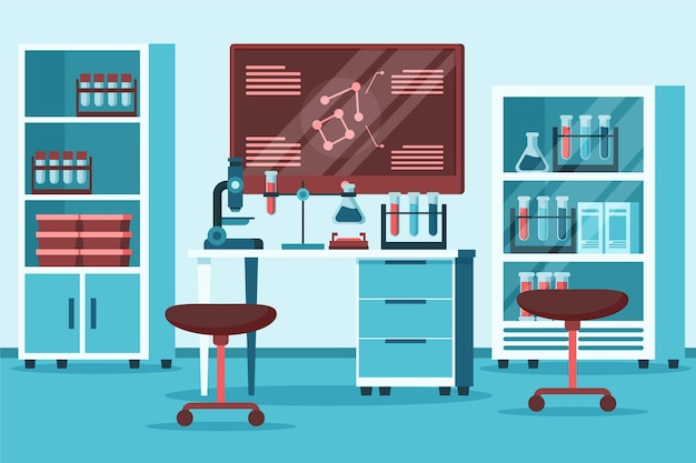 Free Vector flat illustration laboratory room