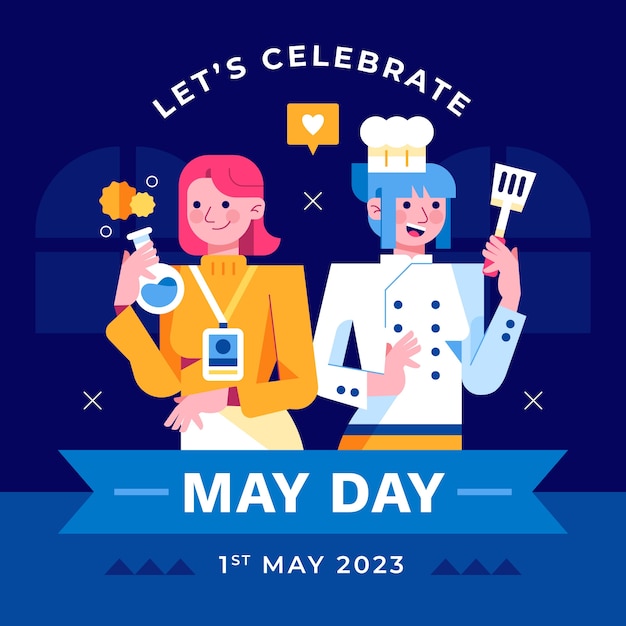 Flat illustration for labour day celebration