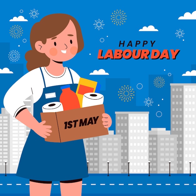 Free Vector flat illustration for labour day celebration