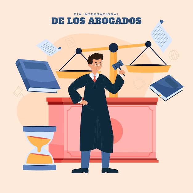 Free Vector flat illustration of lawyers day in spanish