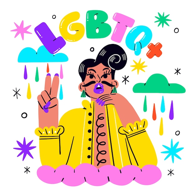 Free Vector flat illustration for lgbtqi pride month celebration