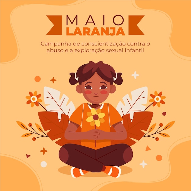 Flat illustration for maio laranja awareness