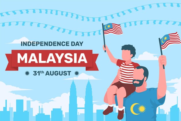 Flat illustration for malaysia independence day