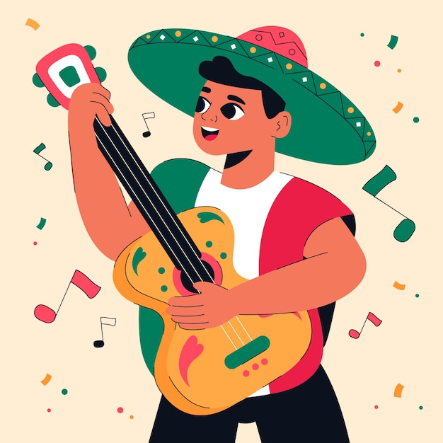 Free Vector flat illustration for mexico independence celebration