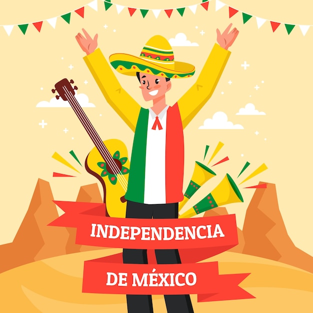 Flat illustration for mexico independence celebration