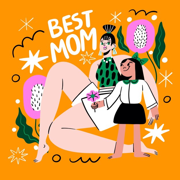 Free Vector flat illustration for mother's day celebration