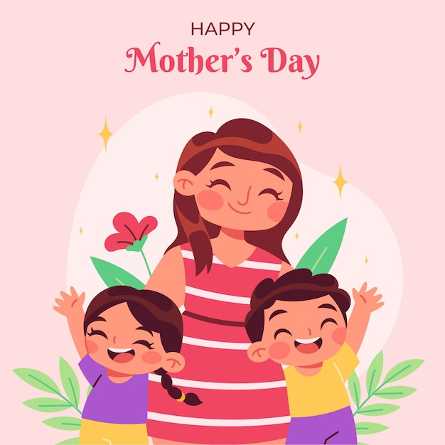 Free Vector flat illustration for mothers day celebration