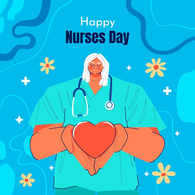 Free Vector flat illustration for national nurses week celebration