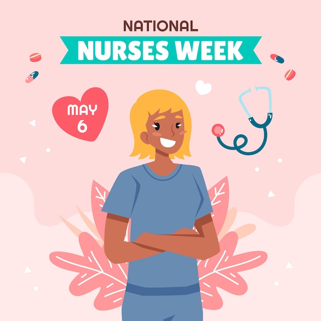 Free vector flat illustration for national nurses week