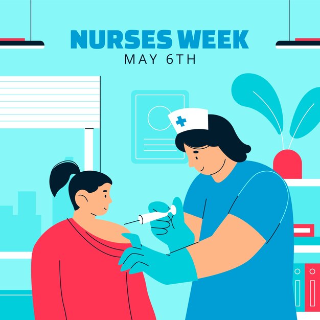 Flat illustration for national nurses week