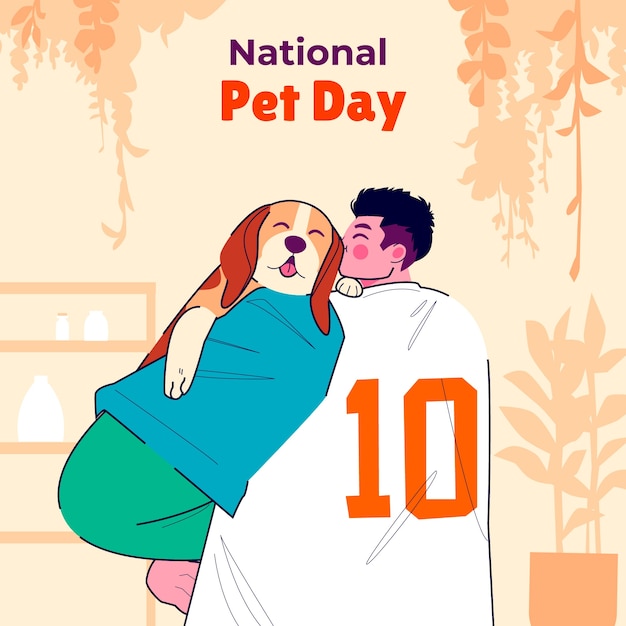 Free Vector flat illustration for national pet day with animals