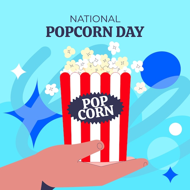 Flat illustration for national popcorn day