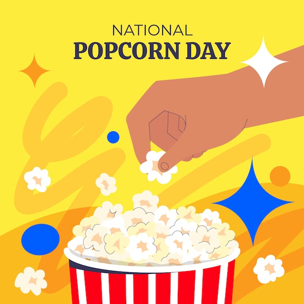 Flat illustration for national popcorn day