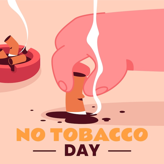 Free Vector flat illustration for no tobacco day awareness