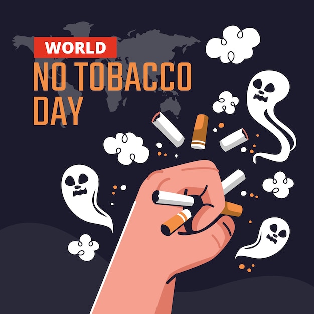 Flat illustration for no tobacco day awareness