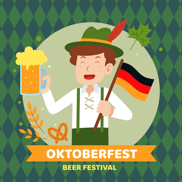 Flat illustration for oktoberfest festival