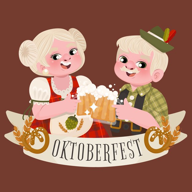 Flat illustration for oktoberfest festival