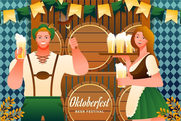 Flat illustration for oktoberfest festival