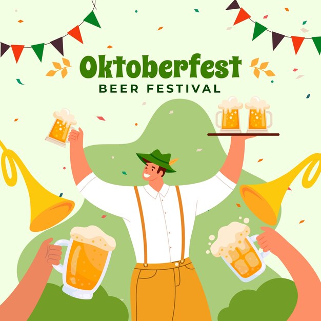 Flat illustration for oktoberfest festival