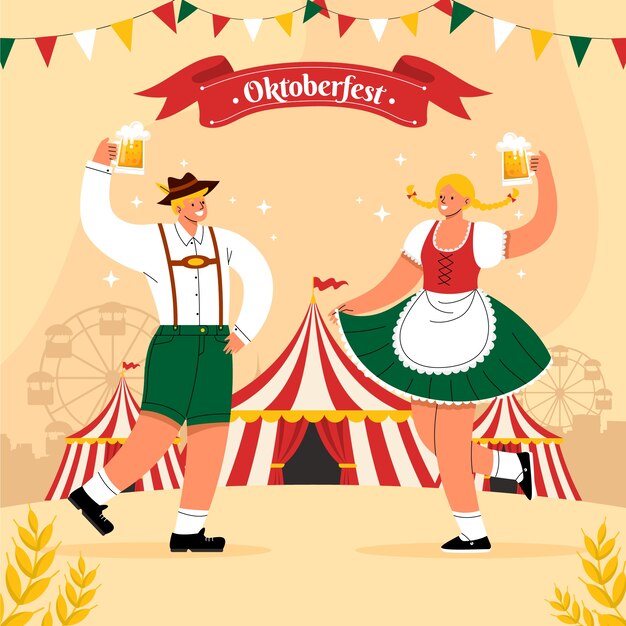 Flat illustration for oktoberfest festival