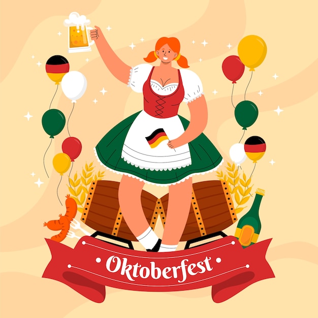 Flat illustration for oktoberfest festival