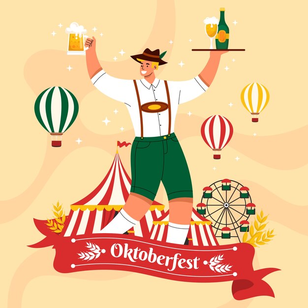 Flat illustration for oktoberfest festival