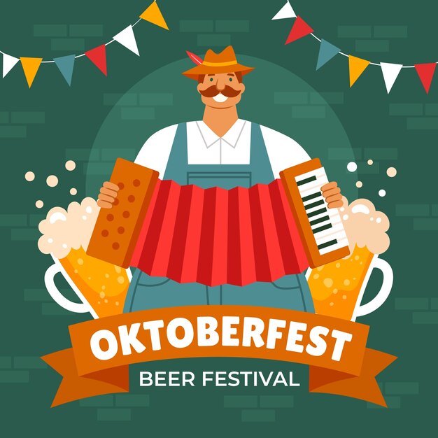 Flat illustration for oktoberfest festival