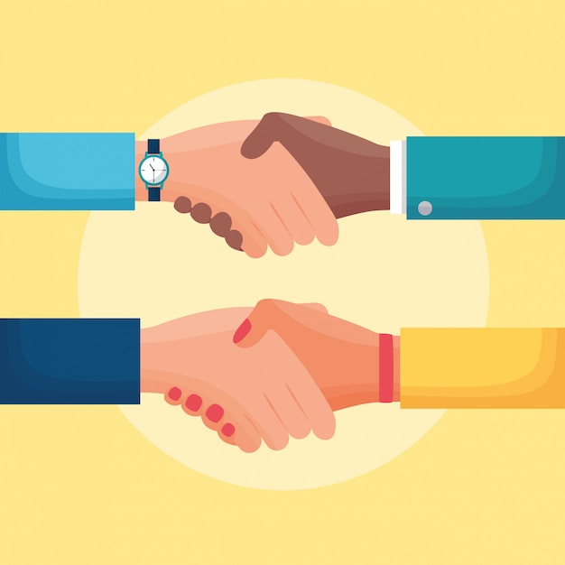 Free Vector flat illustration people handshake