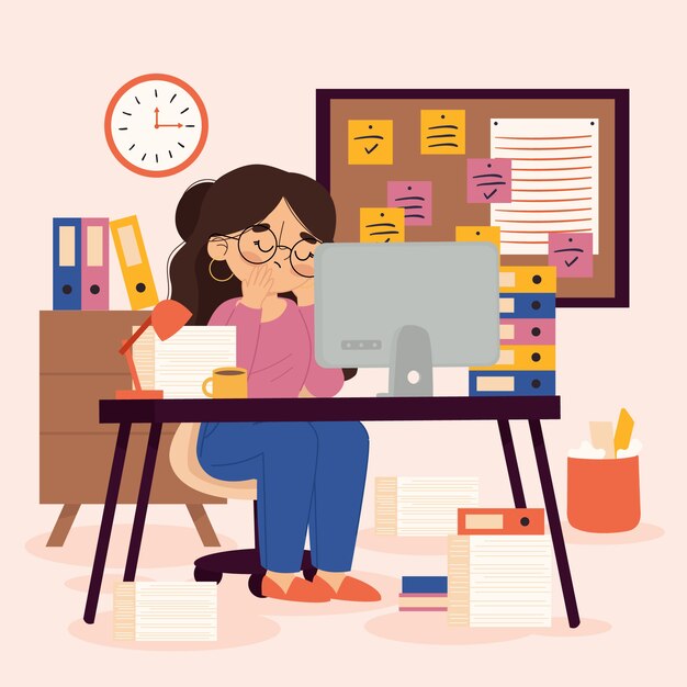 Flat illustration of person being overwhelmed