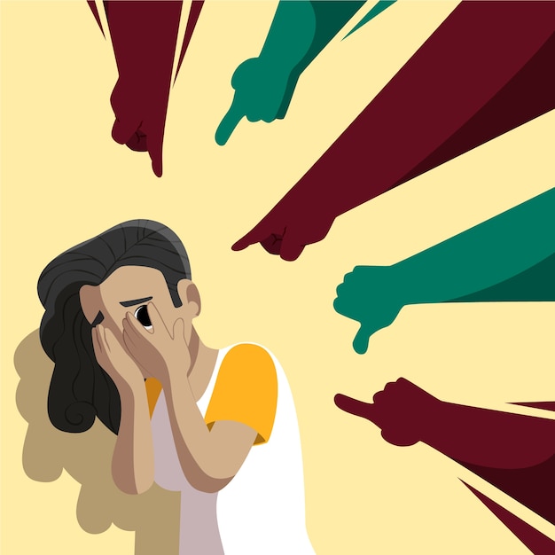 Free Vector flat illustration of person being shamed or blamed