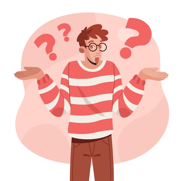 Flat illustration of person shrugging