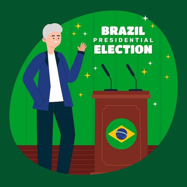 Free vector flat illustration for presidential elections in brazil