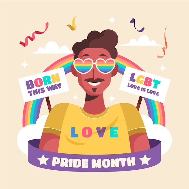 Free Vector flat illustration for pride month celebration