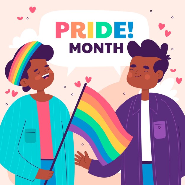 Flat illustration for pride month celebration