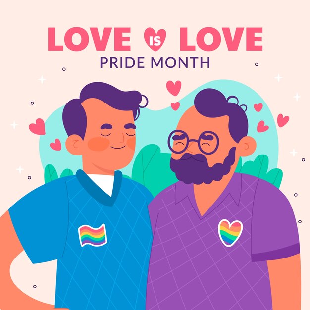 Flat illustration for pride month celebration