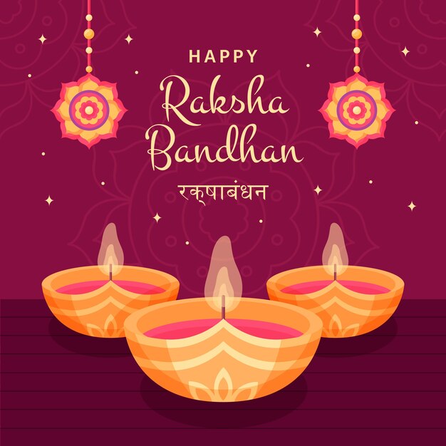 Flat illustration for raksha bandhan celebration