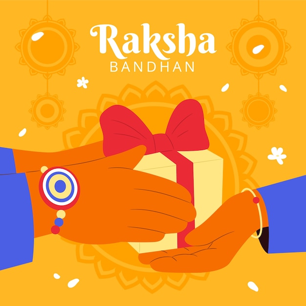 Free Vector flat illustration for raksha bandhan festival celebration