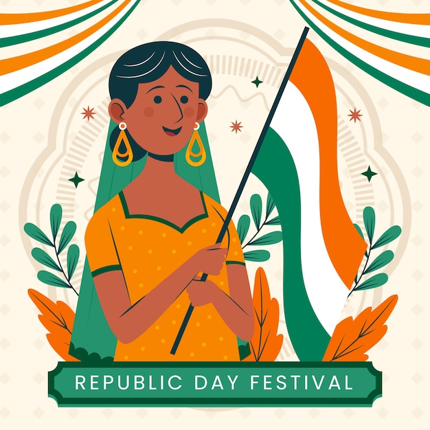 Free Vector flat illustration for republic day celebration