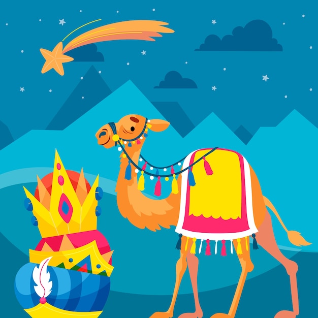 Free vector flat illustration for reyes magos